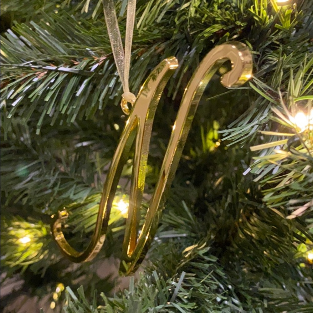 Gold Script “N” Ornament - Picture 2 of 2